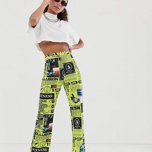 collusion graphic flare pants ✨